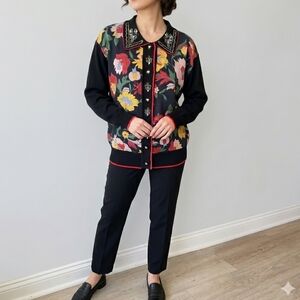 Vintage Jin Sung Floral Beaded Cardigan – Early 90s Boutique XL